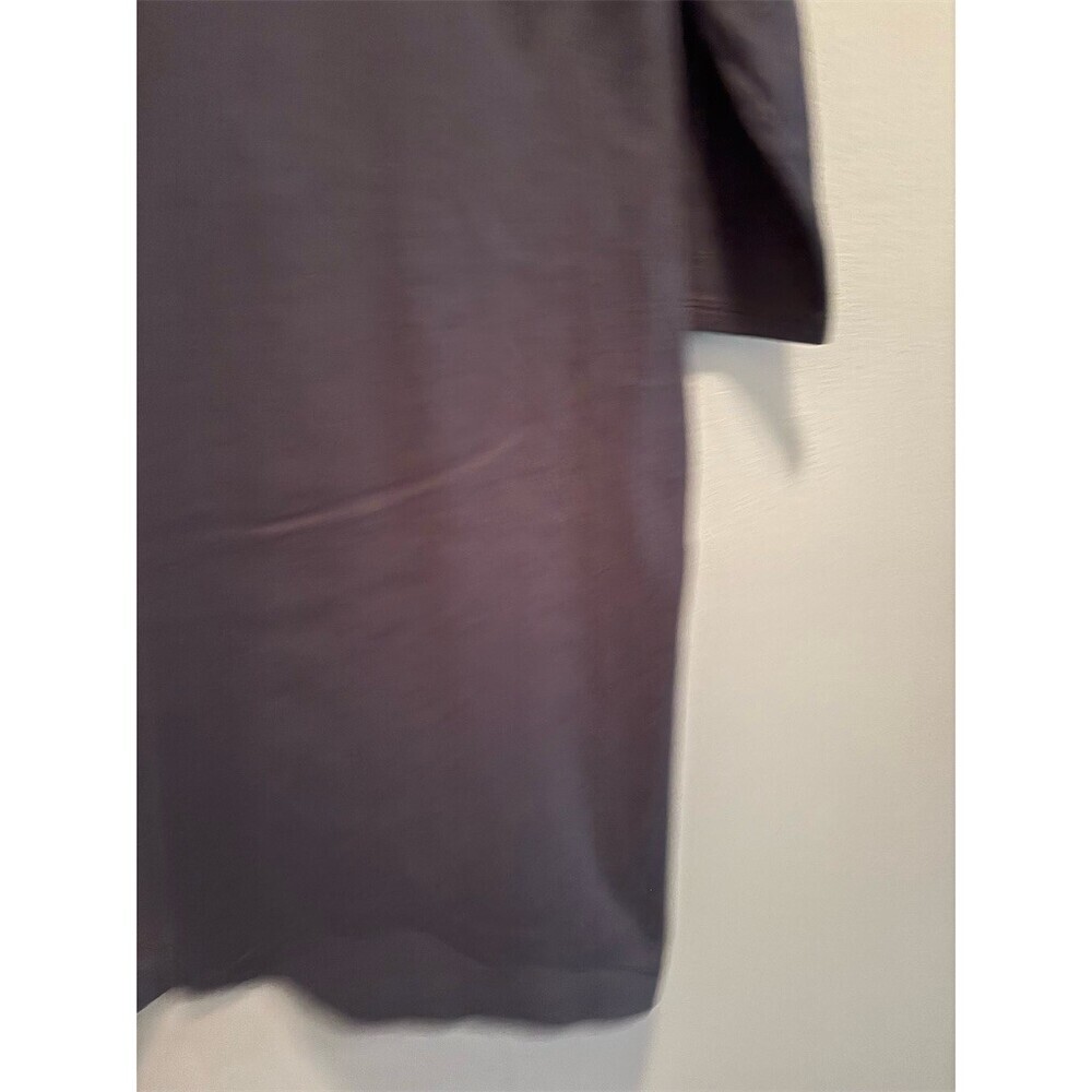 Talbots Dress Womens M Navy Blue Sheath Shift Midi 3/4 Sleeve White Trim - Picture 3 of 8